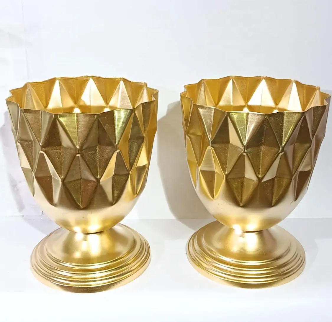 Gold Geometric Decorative Vases — Handcrafted Export Product by NXTGENEXPORTS, Moradabad